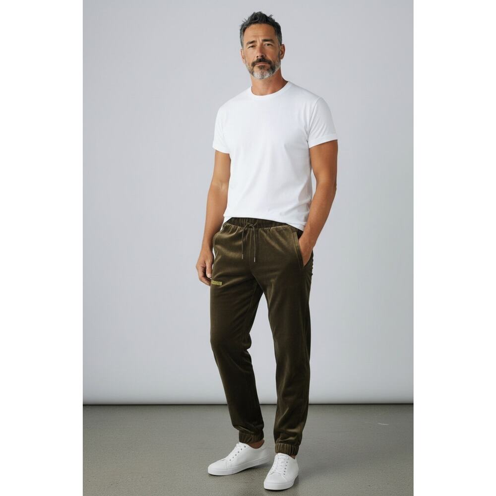 A5 NWOT HAN KJOBENHAVN Cognac Velvet Drawstring Waist Track Pants Size M $225